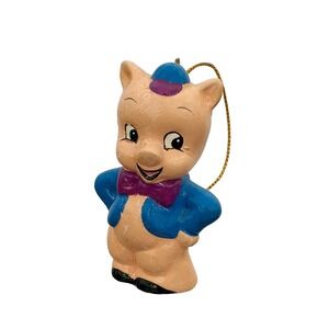 Vintage Porky Pig Christmas Ornament 1981  Warner Bros